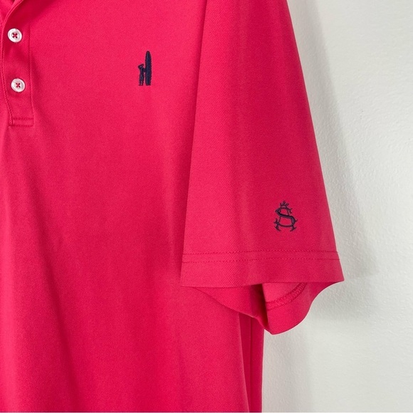 Johnnie-O Mens Large Polo Prep-Formance Short Sleeve Shirt Top Red Pink Golf - Picture 4 of 8